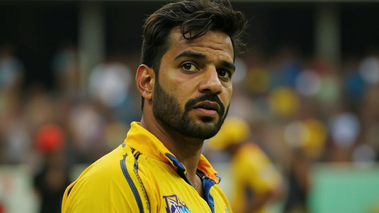 Medium tactical view of a domestic ground with a captain setting the leg-side field and a left-arm spinner running in to bowl, framed as the kind of middle-overs decision Shashank Singh will be part of in his Puducherry stint