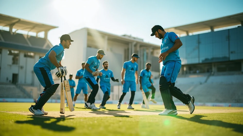 Balanced Mumbai Indians squad training with wicketkeeper spinner and fielders